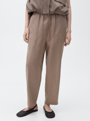 MANGO Loosefit Broek in Bruin: voorkant