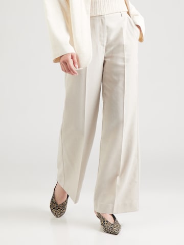 co'couture Wide leg Pleated Pants 'Lisa' in Beige: front