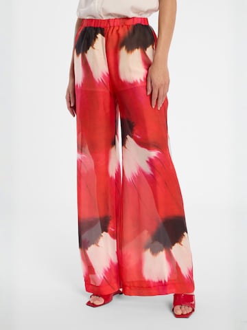 Ana Alcazar Wide Leg Printhose ' Dolth ' in Rot: Vorderseite