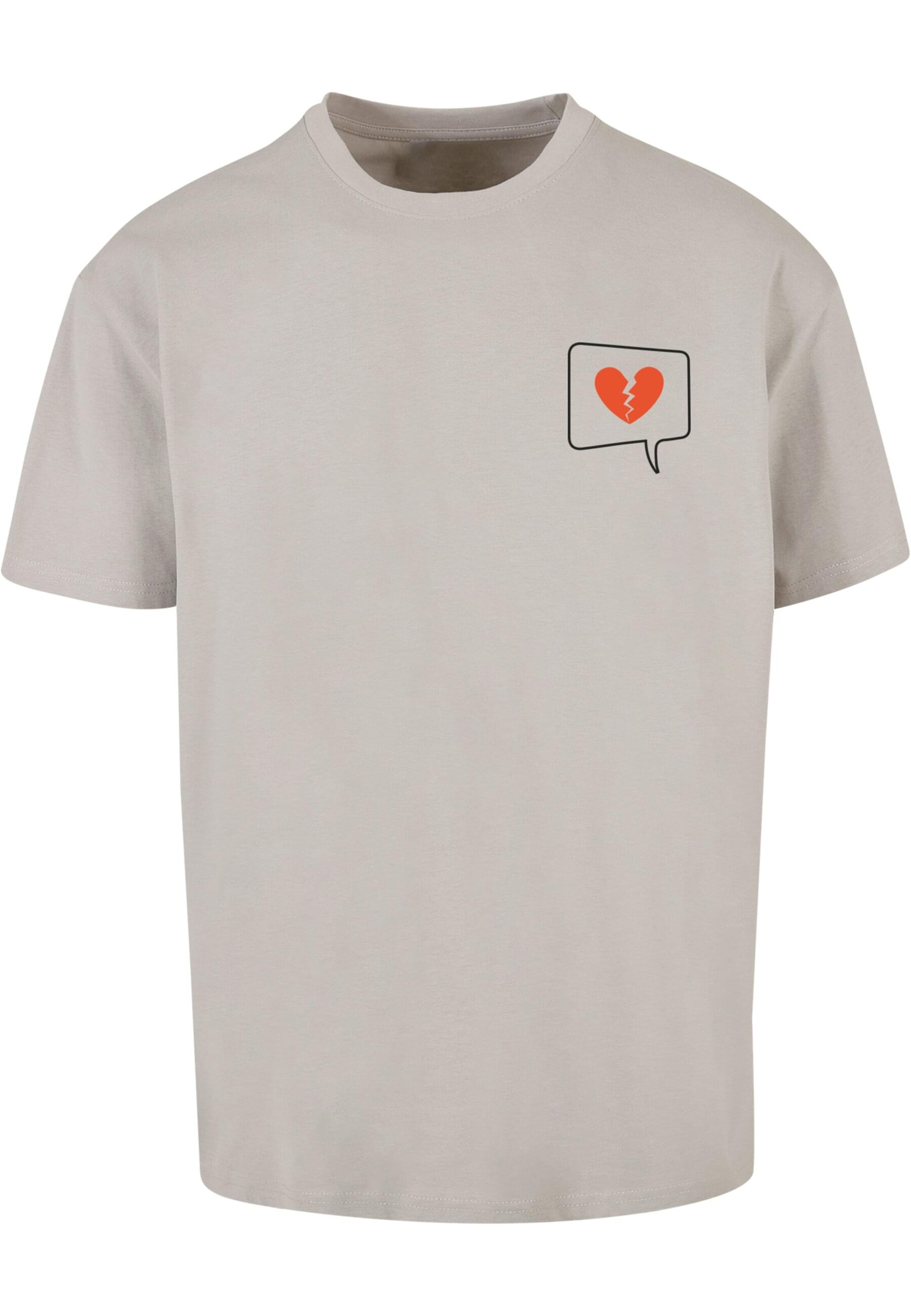Merchcode Shirt 'Heartbreak' in Grijs: voorkant