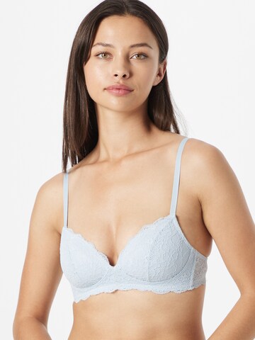 Monki T-shirt Bra in Blue: front