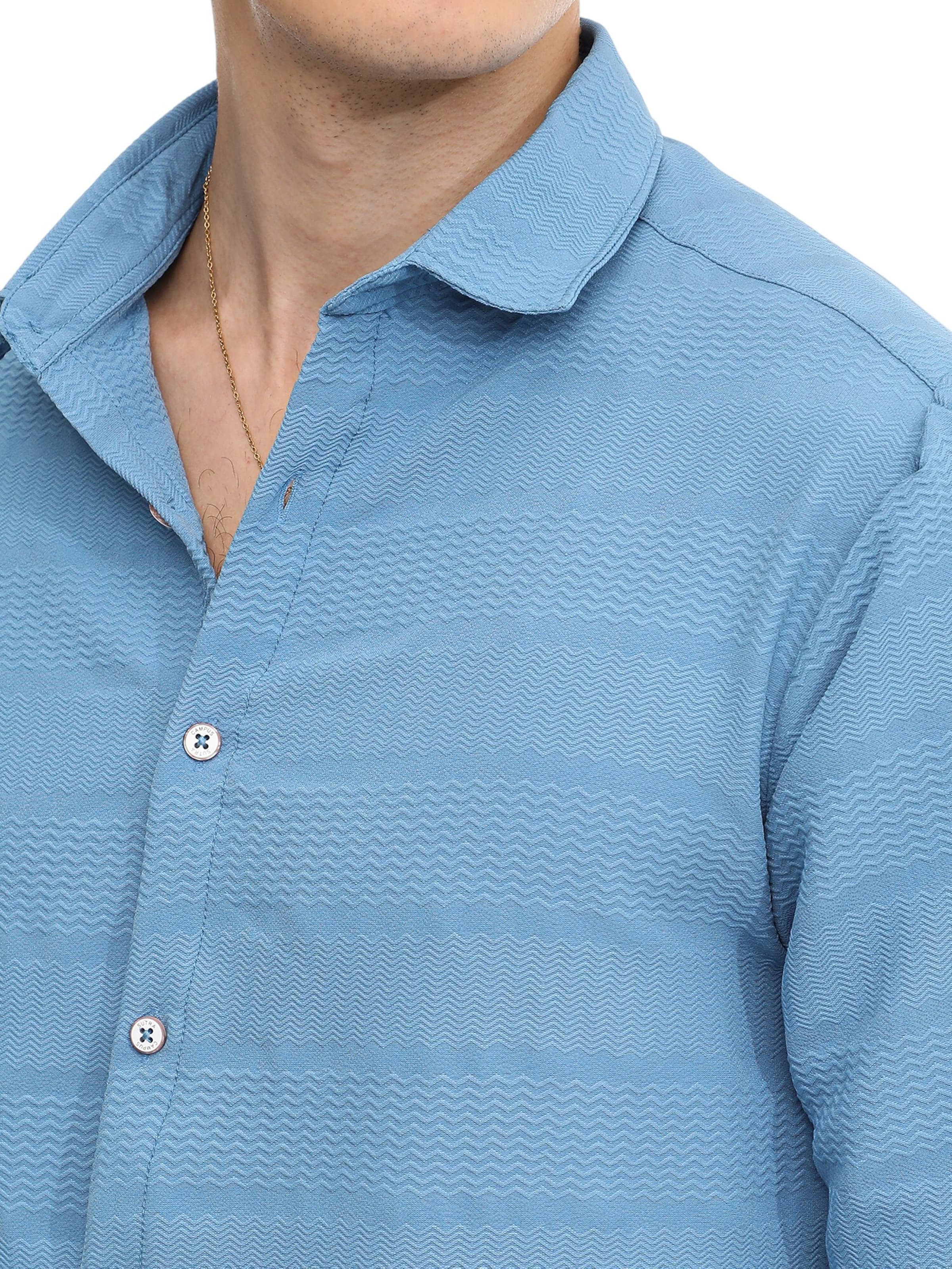 Campus Sutra Regularny krój Koszula 'Thrud' w kolorze niebieski