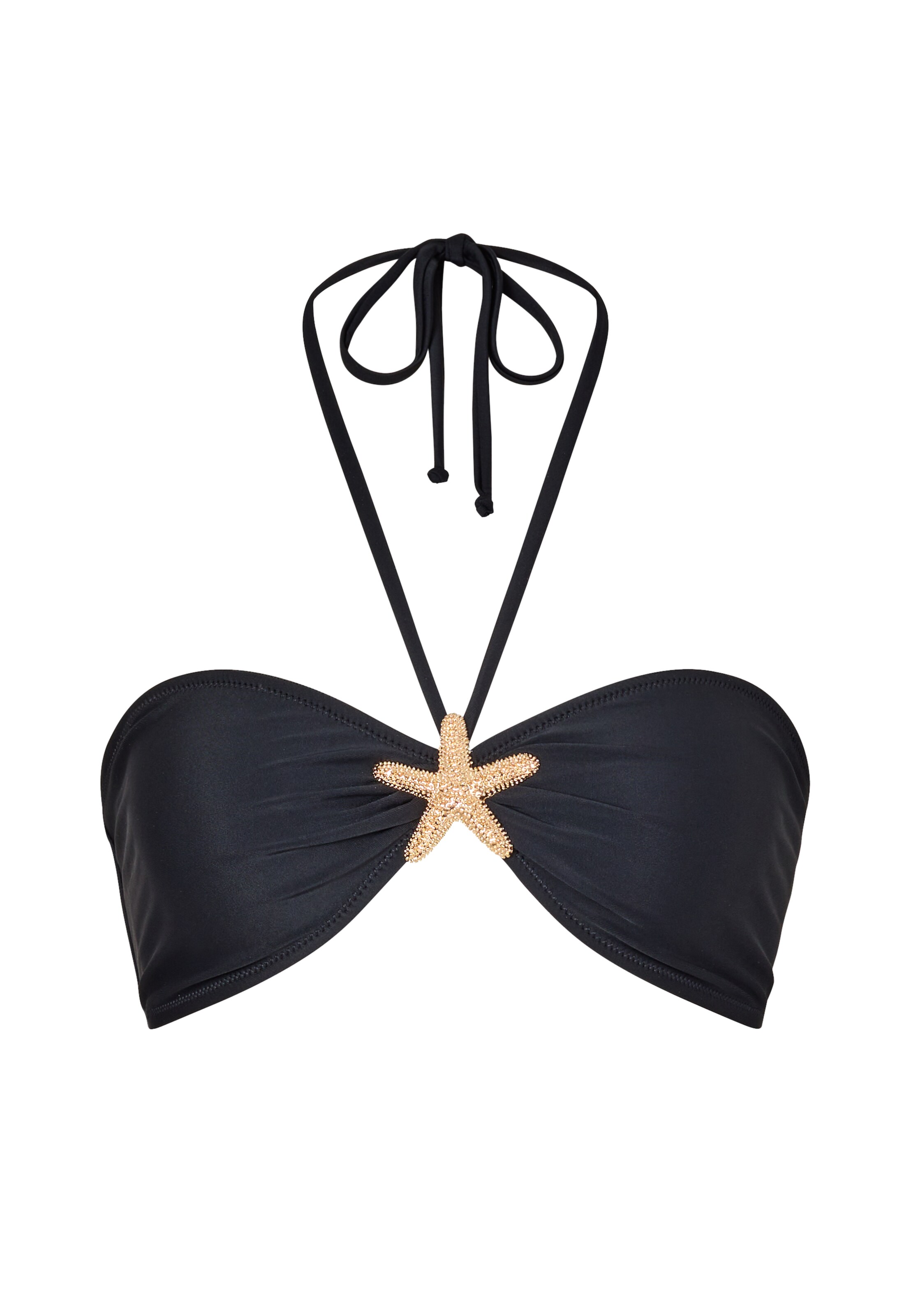 Moda Minx Triangel Bikinitop 'Starfish' in Schwarz: Vorderseite