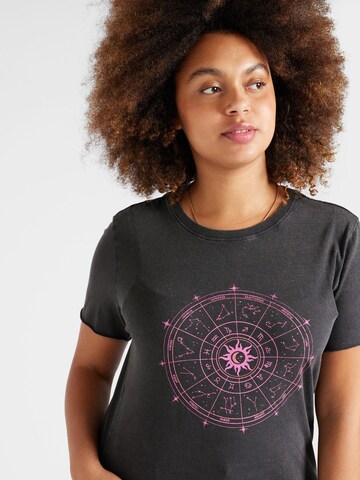 ONLY Carmakoma Tričko 'CARMIKO LIFE ZODIAC' - Sivá
