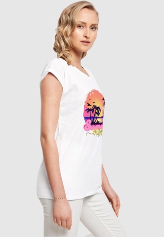 Merchcode Shirt 'Summer Vibes Sunset' in White