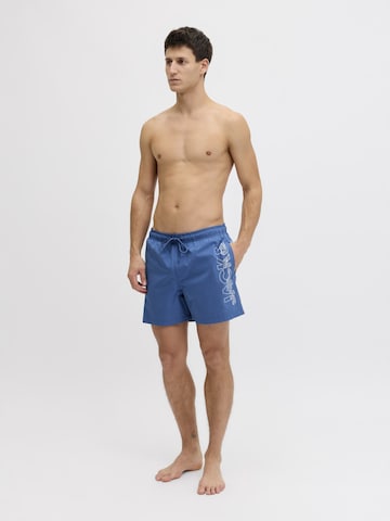 JACK & JONES Swimming shorts 'Jack & Jones Heren Zwemshort JPSTMAUI WAVE Logo Effen' in Blue