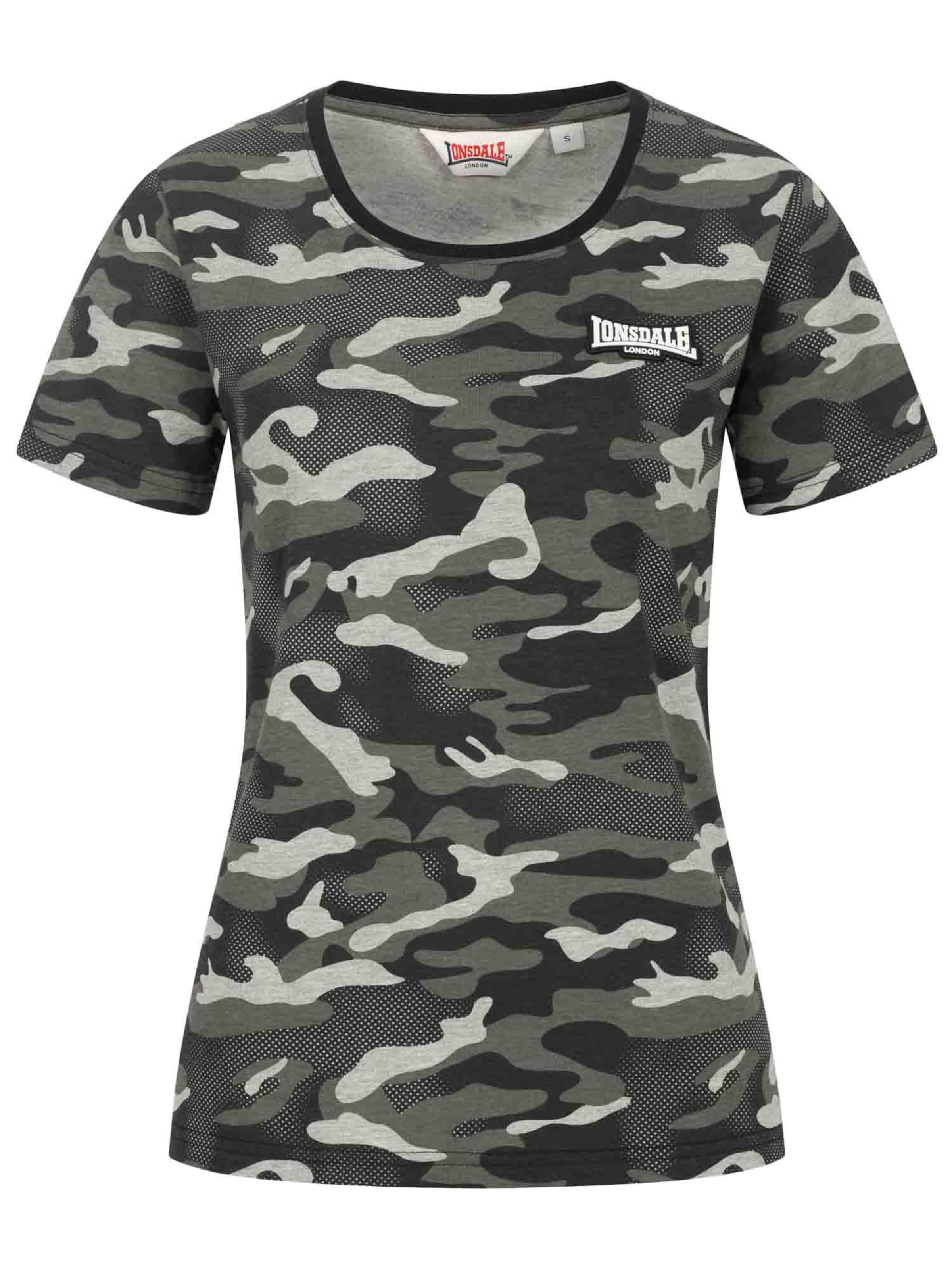 LONSDALE Shirt in grau / schwarz / weiß, Produktansicht