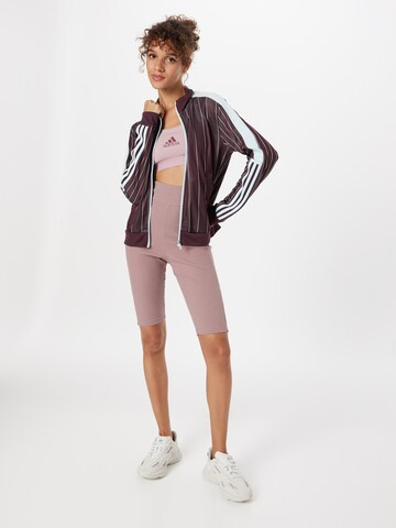 ADIDAS SPORTSWEAR Skinny Sporthose 'Studio Lounge Ribbed' in Lila