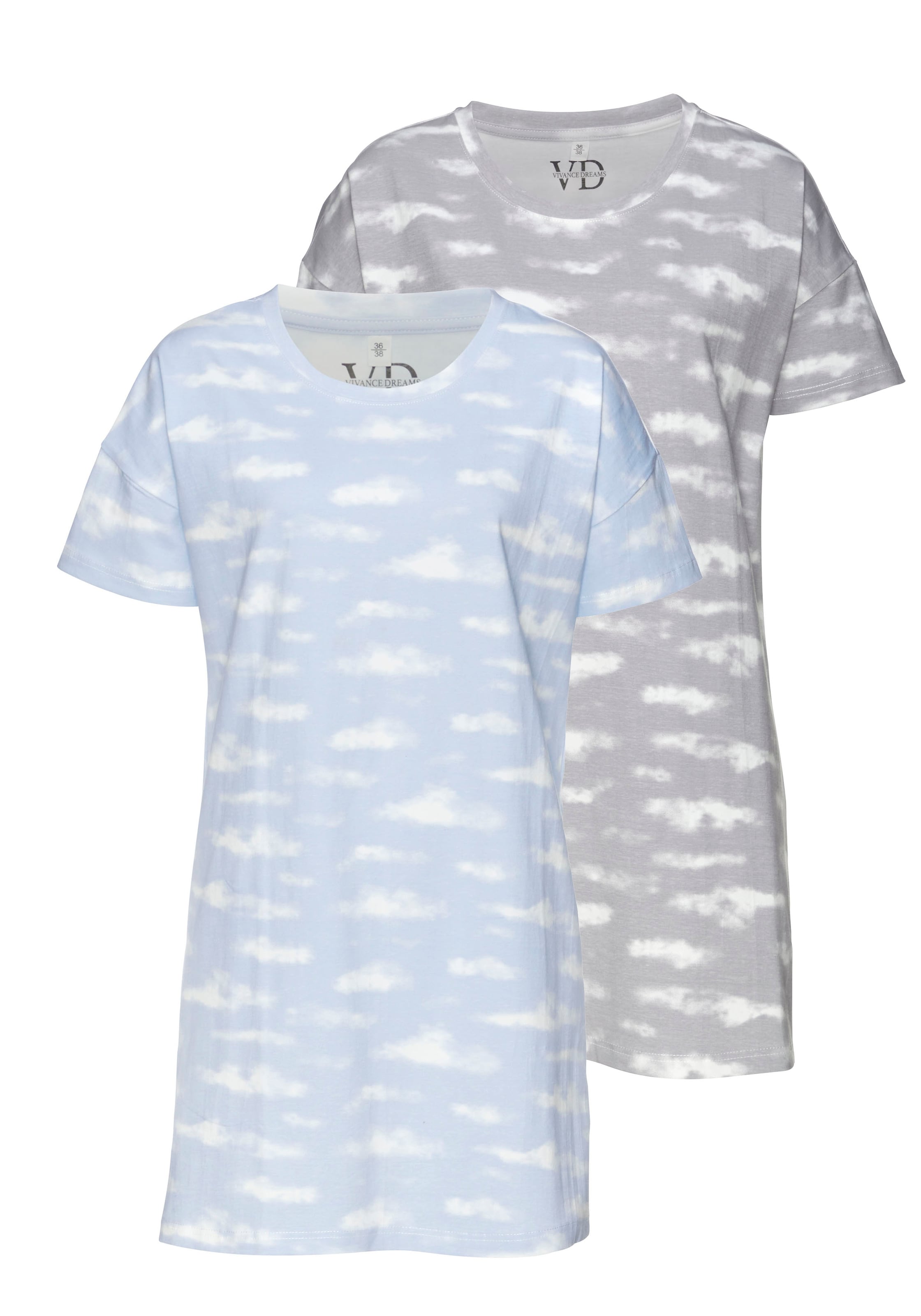 VIVANCE - Camiseta de noche en azul: frente
