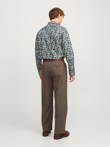 JACK & JONES Regular fit Button Up Shirt 'Leeds' in Grey