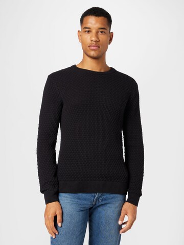 Pull-over 'Clive' !Solid en noir : devant