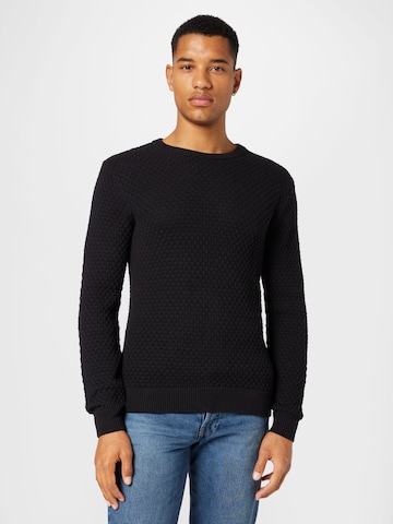 !Solid Sweater 'Clive' in Black: front