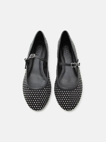 HUGO Балетки с ремешком 'Tylia Ball Netna' в Черный