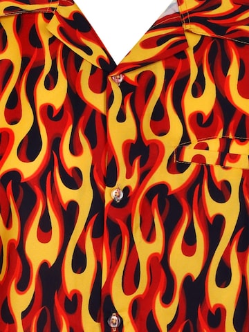 King Kameha Shirt 'Flames Allover' in Gelb
