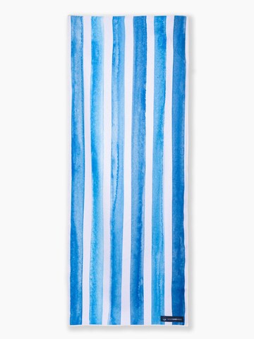 woodsandwaves Strandlaken 'Aqua Stripes' in Blauw: voorkant