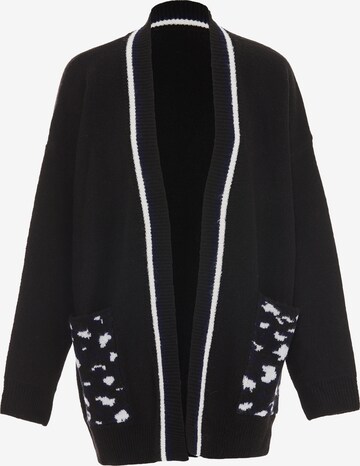 IMANE Knit Cardigan in Black: front