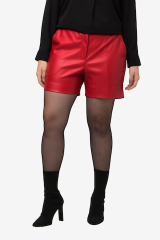 Ulla Popken Regular Broek in Rood: voorkant