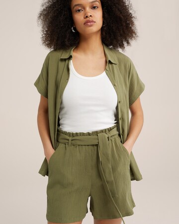 WE Fashion Loosefit Kalhoty – zelená