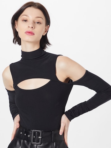 Femme Luxe Боди-футболка 'MADERA' в Черный: спереди