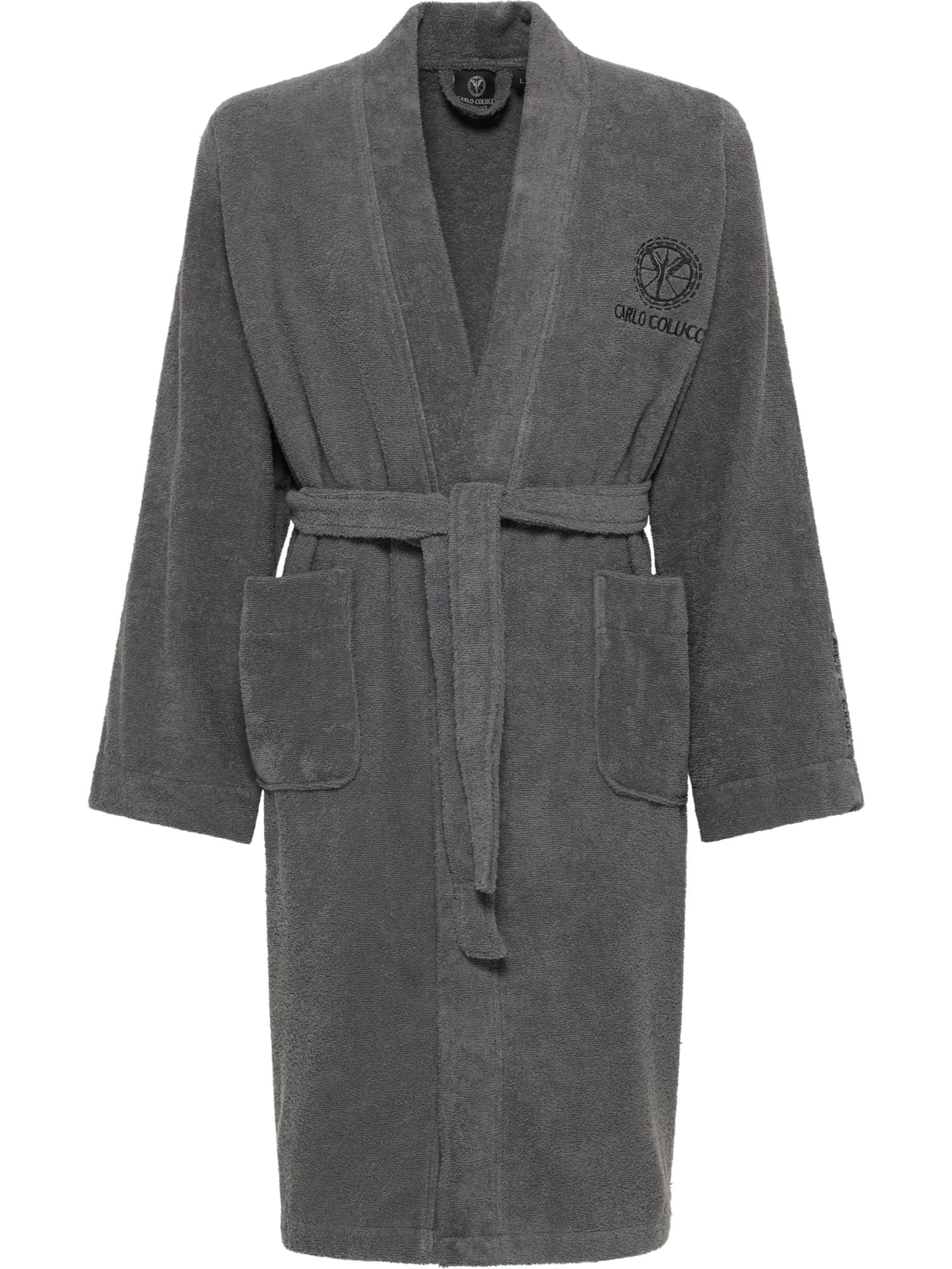 Carlo Colucci Badjas kort in Grijs: voorkant