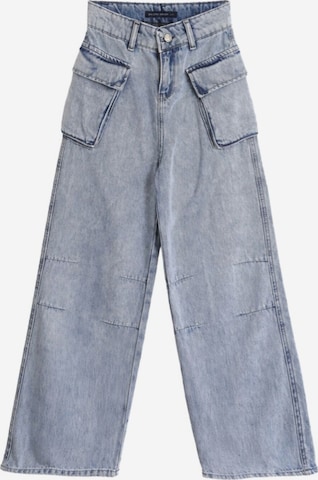 Solang Hose Denim-Cargo-Hose mit Cargotaschen in Blau: Vorderseite