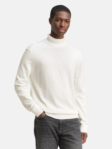 TOM TAILOR DENIM Sweater in White: front