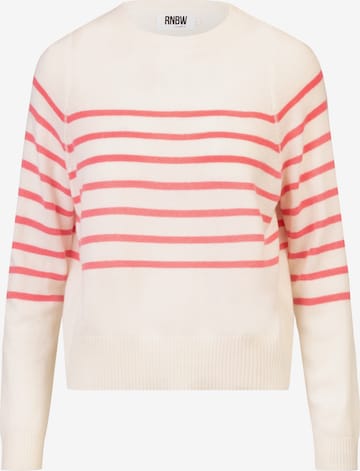 Rainbow Cashmere Sweater in White: front