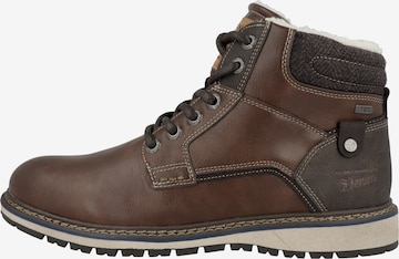 TOM TAILOR DENIM Lace-Up Boots in Brown: front