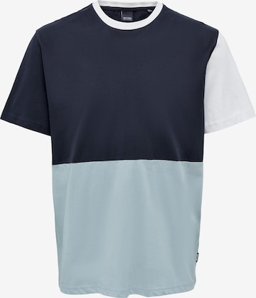 T-Shirt 'PATRICK' Only & Sons en bleu : devant