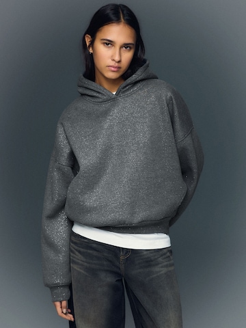 Bluză de molton de la Bershka pe gri: față