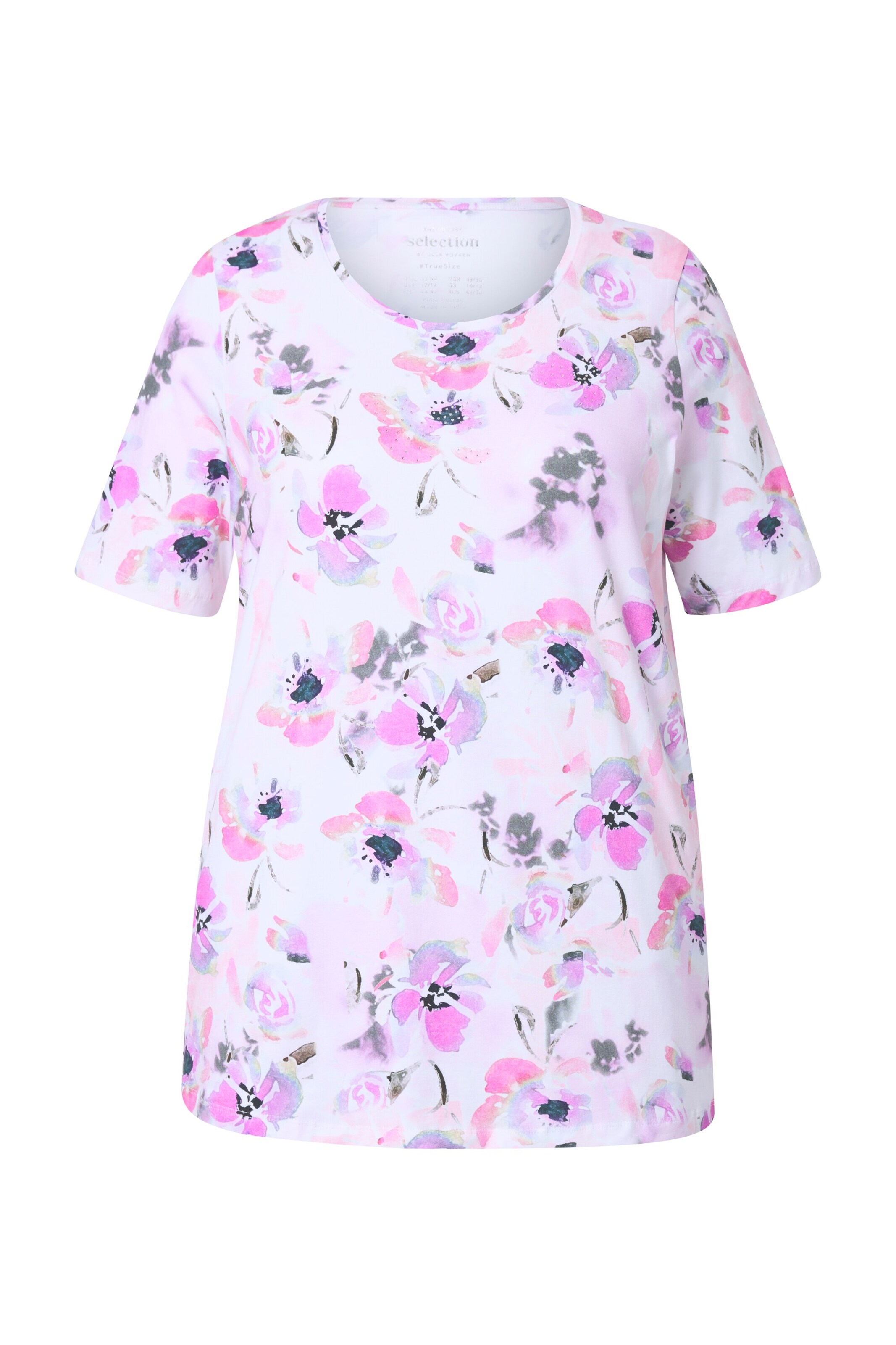 Ulla Popken Shirt in Emerald / Purple / Pink / White, Item view