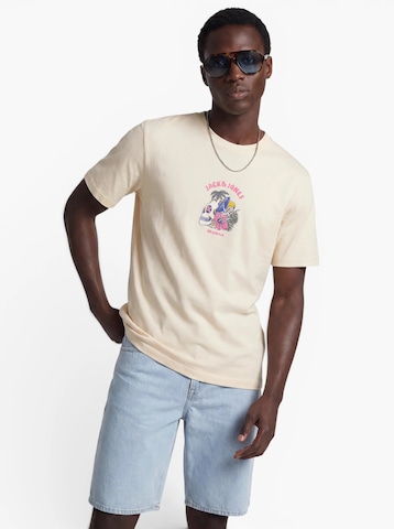 JACK & JONES Tričko 'JORCASSIS SKULL' - Béžová: predná strana