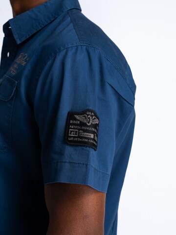 Petrol Industries Regular fit Overhemd in Blauw