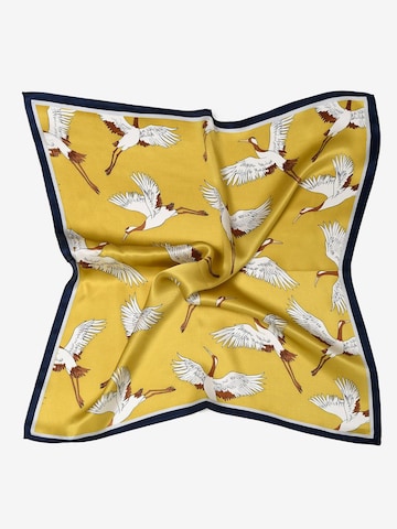 MayTree Scarf 'Seidentuch Kranich' in Gold: front