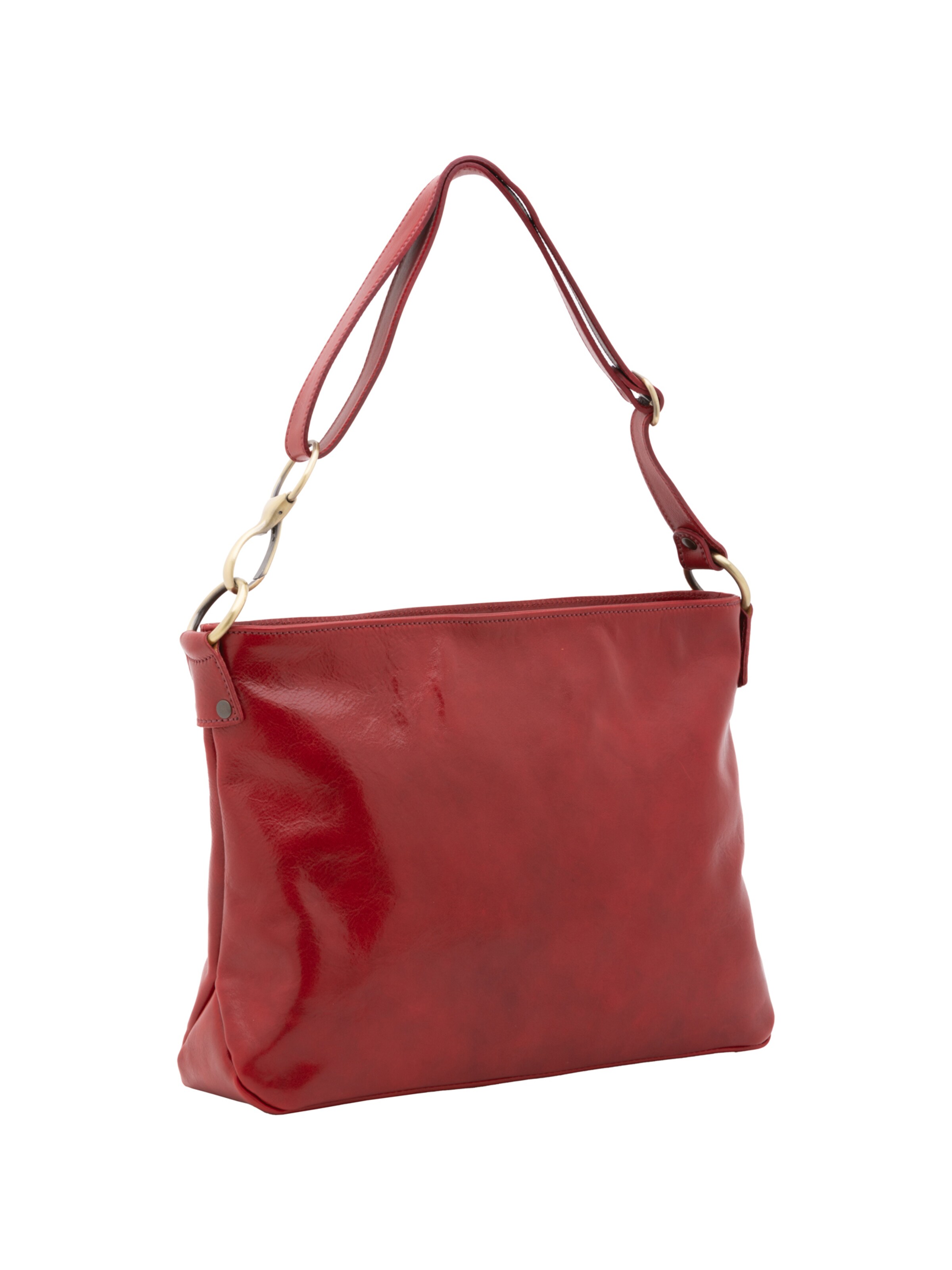 Borsa a spalla 'Borsa a Spalla Donna Pelle Vacchetta - Tracolla Regolabile e Zip' di I Fratelli in rosso
