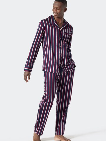 SCHIESSER Pyjama 'Elegant Stripes' in Lila