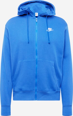 Nike Sportswear Sweatjakke 'CLUB FLEECE' i blå: forside