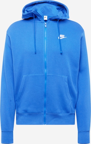 Nike Sportswear - Casaco em moletão 'CLUB FLEECE' em azul: frente