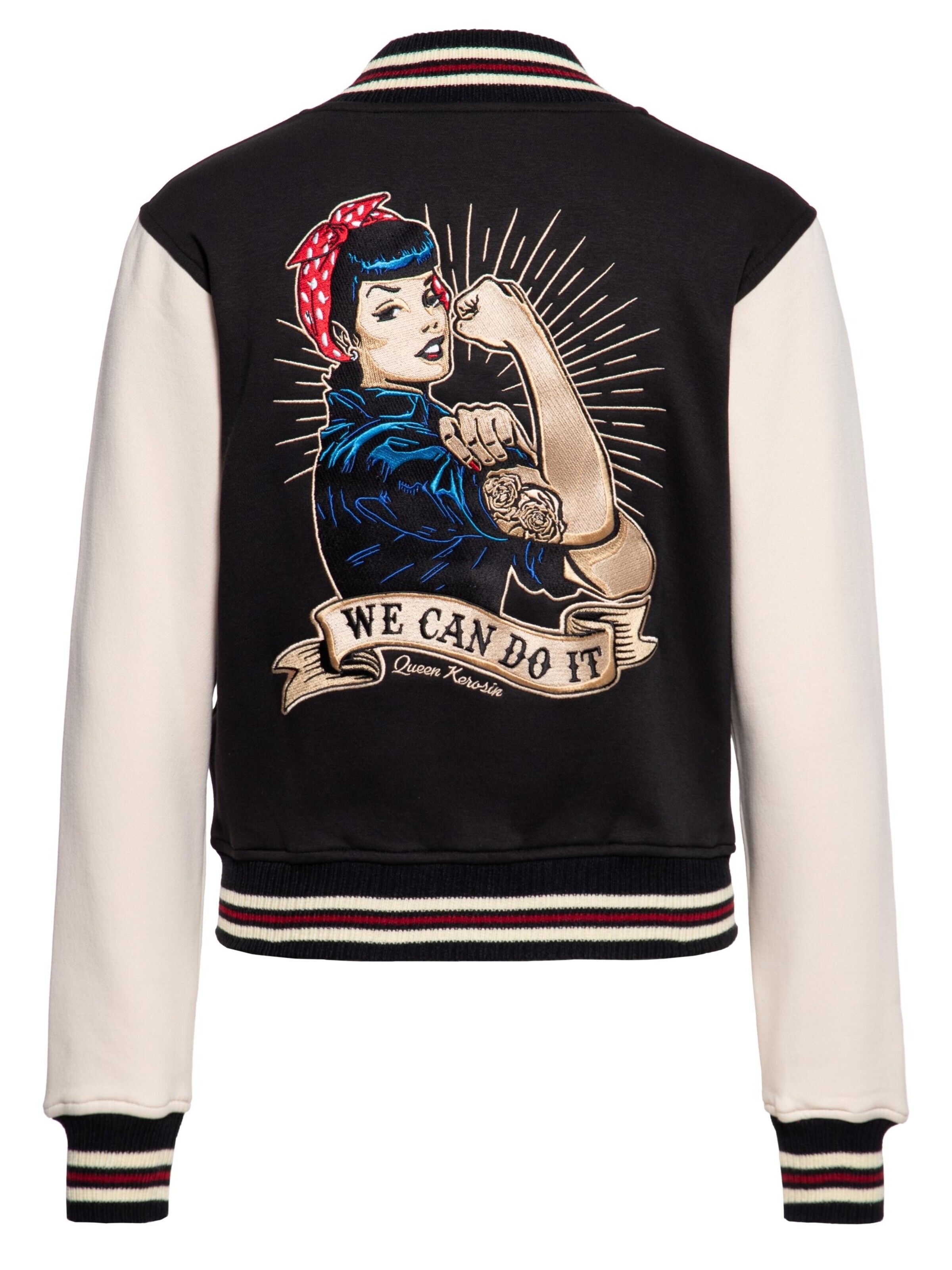Queen Kerosin Sweatjacke 'We Can Do It'‌‌‌‌‌ in Lila