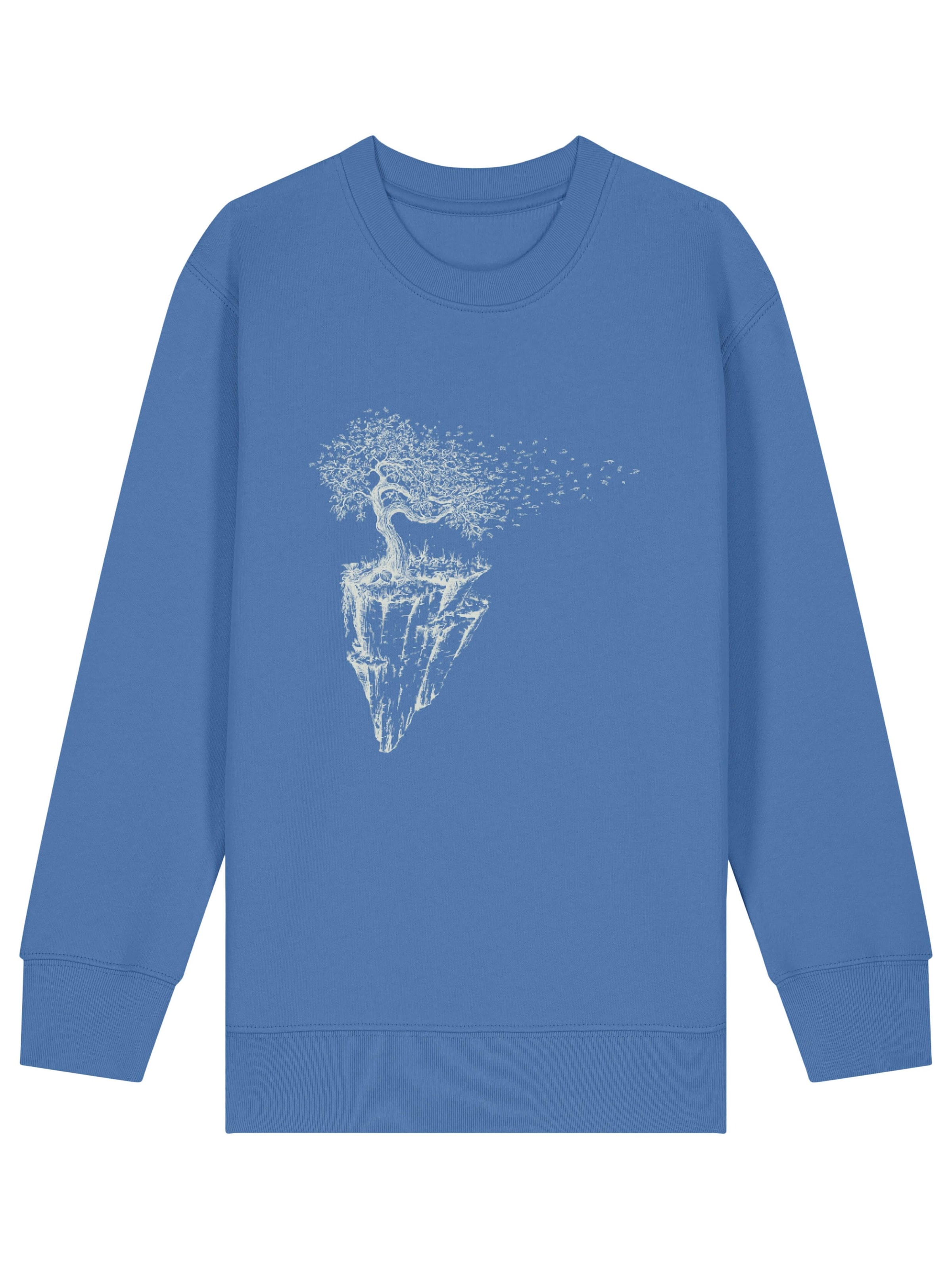 Life-Tree Sweatshirt 'Organic Fairwear Sweater Kids Unisex Maple Island' in Blue: front