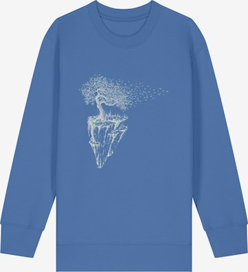 Life-Tree Sweatshirt 'Organic Fairwear Sweater Kids Unisex Maple Island' in Blue: front