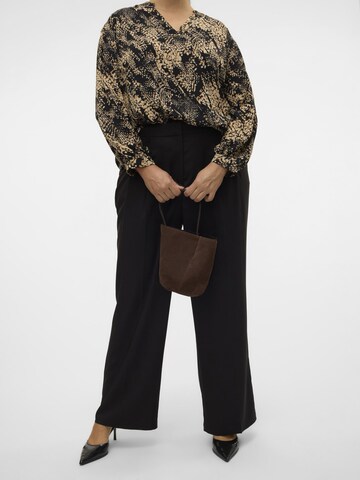 Vero Moda Curve Wide leg Bandplooibroek 'CRITA' in Zwart