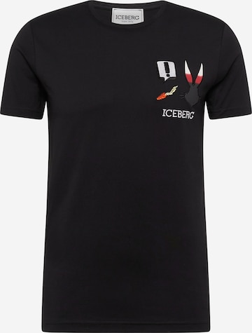 ICEBERG T-shirt i svart: framsida