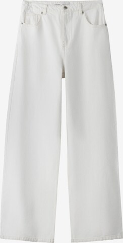 Wide leg Jeans di Bershka in bianco: frontale