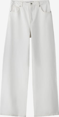 Bershka Wide Leg Jeans in Weiß: predná strana