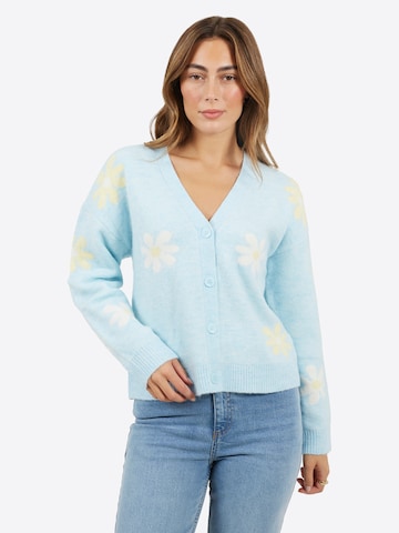 BRAVE SOUL Gebreid vest in Blauw: voorkant