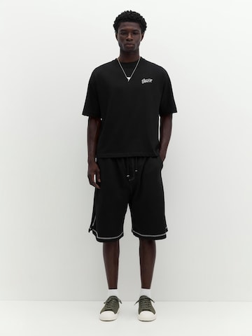 Pull&Bear Shirt 'STWD' in Black
