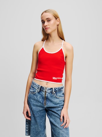 KARL LAGERFELD JEANS Top - piros: elől