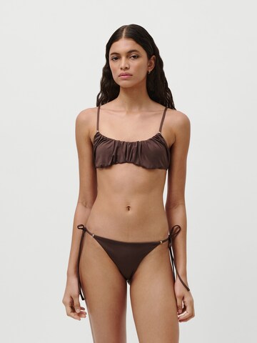 T-shirt Top per bikini 'Dotta' di LeGer by Lena Gercke in marrone: frontale