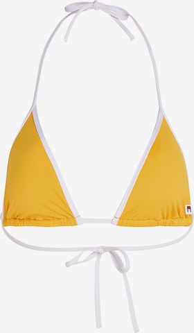 Tommy Jeans Triangel Bikinitop in Geel: voorkant